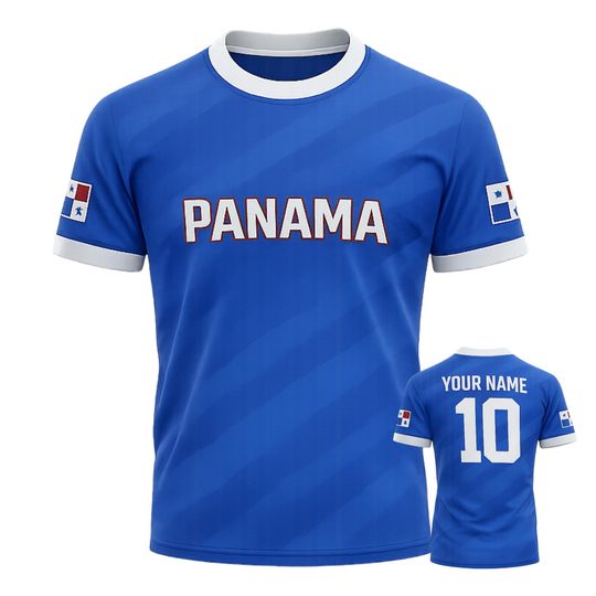Discover Panama Soccer Jersey Custom Name Number, Blue Football Shirt for Fans, Personalized Panama National Team Tee