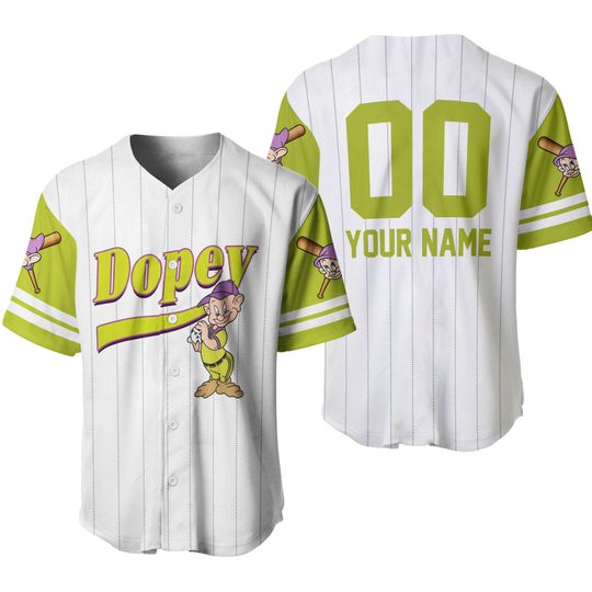 Personalized Dopey Snow White and the Seven Dwarfs Baseball Jersey Shirt