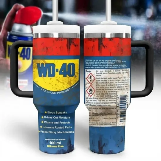 Discover WD40 Industrial Style Insulated Tumbler with Handle 40oz
