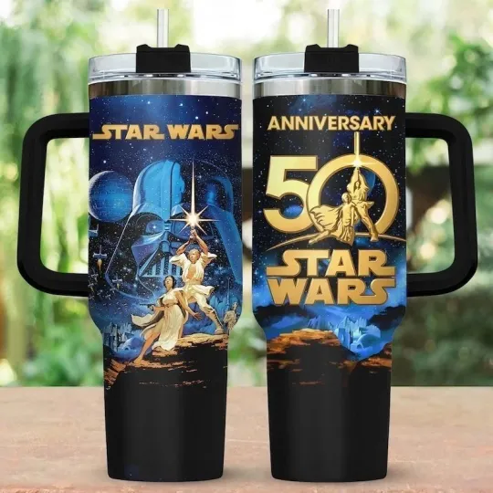Discover Popular Star Wars Tumbler 40Oz, Anniversary 50Th Cup Gift For Fans
