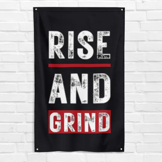 Discover Rise And Grind Gym Flag Fitness Workout Bodybuilding Motivational Banner