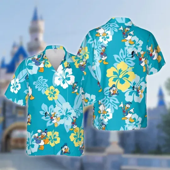 Discover Disney Funny Donald Duck Summer Vibe Trip Vacation Aloha Hawaiian Shirt