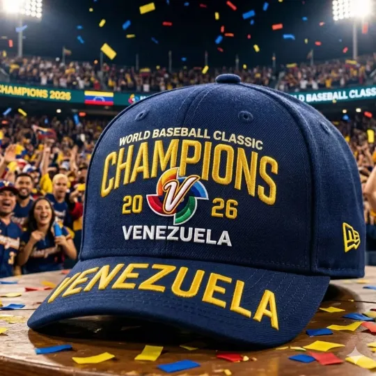 Discover Venezuela Team Baseball 2026 World Baseball Classic Champions Printed AOP Cap