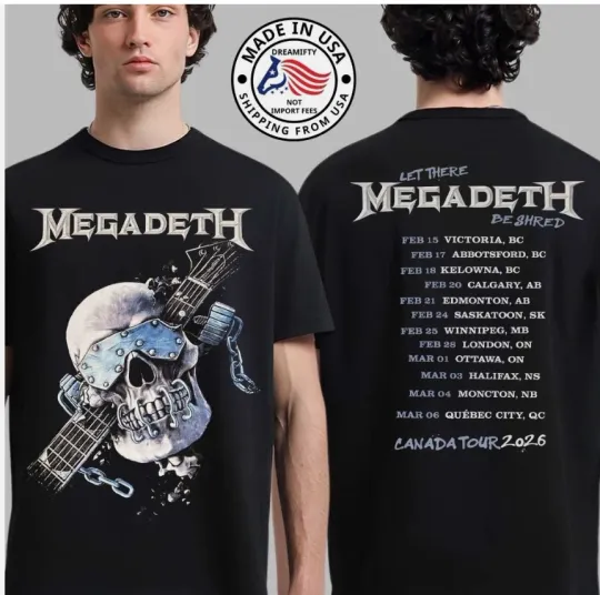 Megadeth Canada 2026 Tour Vic Let There Be Shred T-Shirt