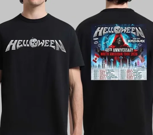 Discover Helloween 40th Anniversary North American Tour 2026 Double Side T-Shirt