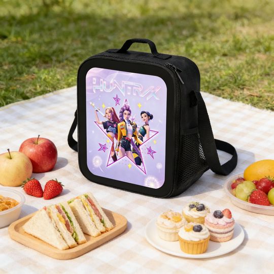 Demon Hunters Huntrix Lunch Bag, Kpop Insulated Lunch Box for Stans
