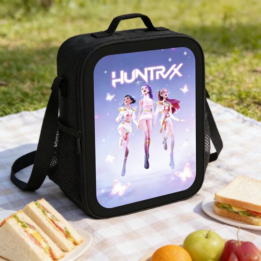 Discover Huntrix Kpop Lunch Bag, Demon Hunters Pastel Butterfly Insulated Tote - Gift for Kpop Fans