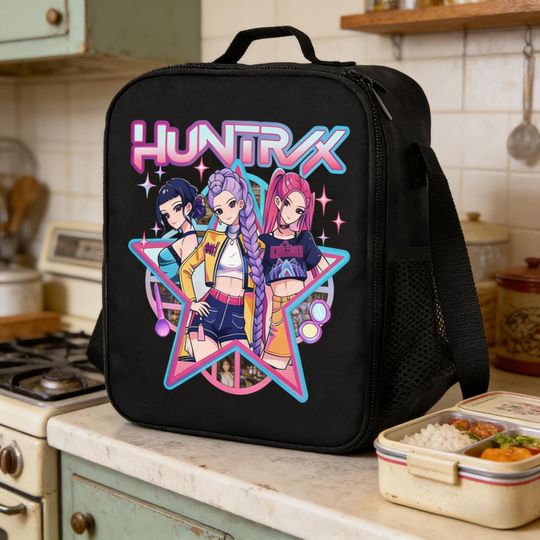 Discover Huntrix Kpop Insulated Lunch Bag, K-pop Demon Hunters Anime Cooler Tote for School