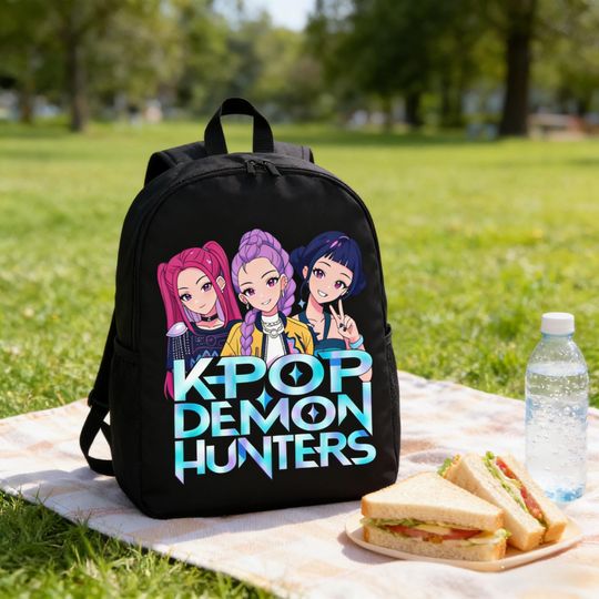 Huntrix K-pop Demon Hunters Anime Backpack, Kawaii K-pop Fan School Bag for Teens