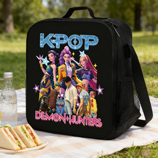Discover Kpop Demon Hunters Huntrix Insulated Lunch Tote, Music Group Fan Bag for Kids School