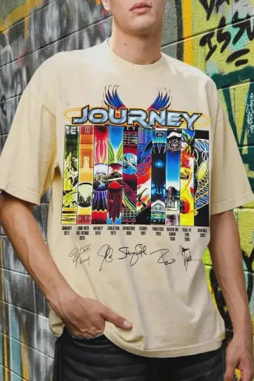 Discover Journey Albums Timeline Shirt, Final Frontier Tour 2026 Retro Rock Band Tee