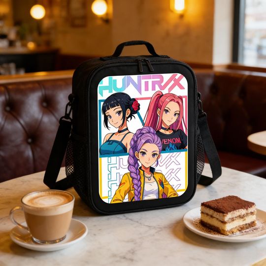 Discover Huntrix Kpop Demon Hunters Lunch Bag, Anime Girls Insulated Lunch Box, Kids School Tote