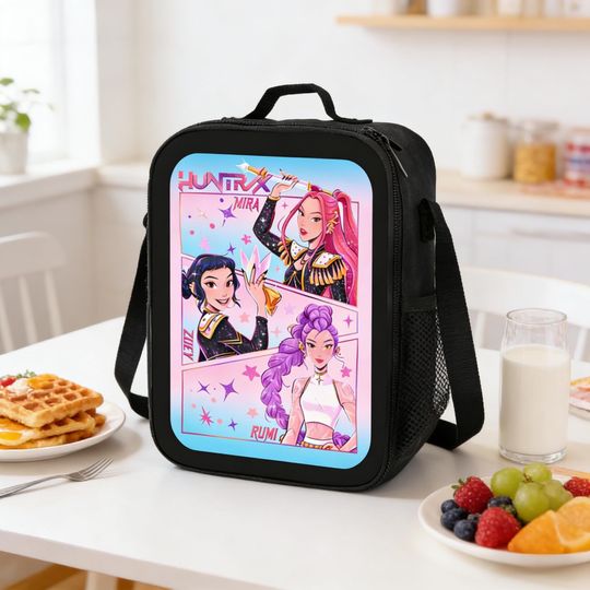 Discover Huntrix Kpop Demon Hunters Lunch Bag, Mira Zoey Rumi Insulated Tote for Fans