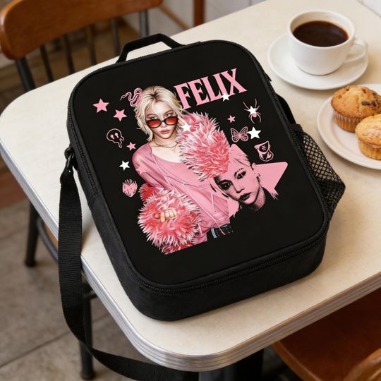 Discover Stray Kids Felix Insulated Lunch Bag, Kpop Idol Pink Fur Tote, STAY Fan Gift