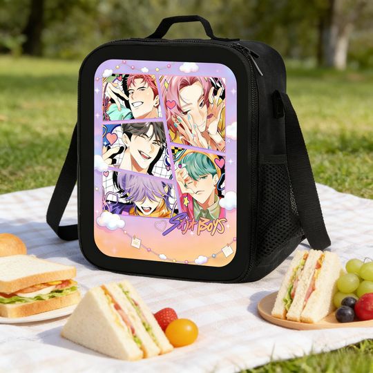 Discover SajaBoys Insulated Lunch Bag with Strap, Kpop Demon Hunters Comic Tote - Gift for Fans