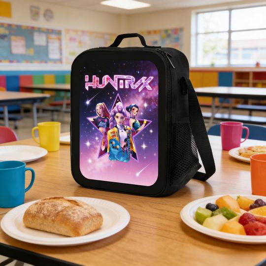Kpop Huntrix Lunch Bag, Galaxy Star Design Insulated Tote - Back to School Gift