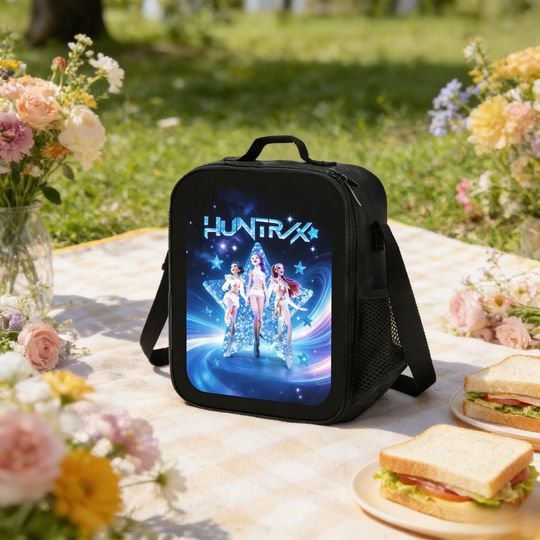 Huntrix Galaxy Insulated Lunch Bag, Kpop Demon Hunters Star Design Tote - Fan Gift