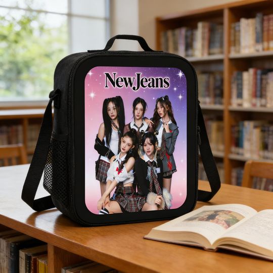 Discover NewJeans Insulated Lunch Bag, Kpop Girl Group School Uniform Tote, Bunnies Fan Gift