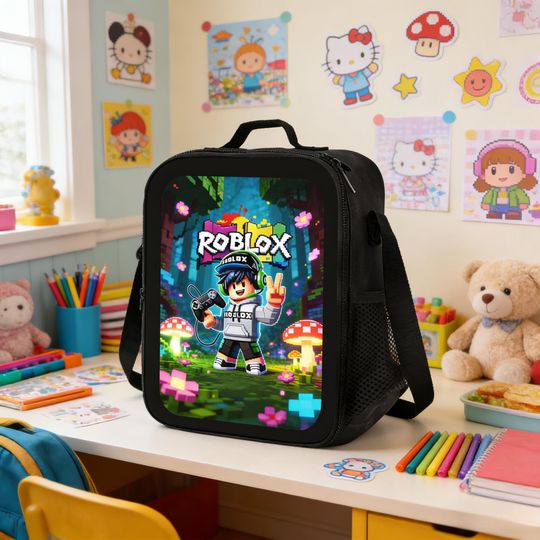 Roblox Insulated Kids Lunch Bag, Vibrant Gamer School