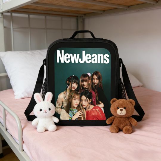 Discover NewJeans Insulated Lunch Bag, Kpop Girl Group Green Background Tote, Bunnies Fan Gift