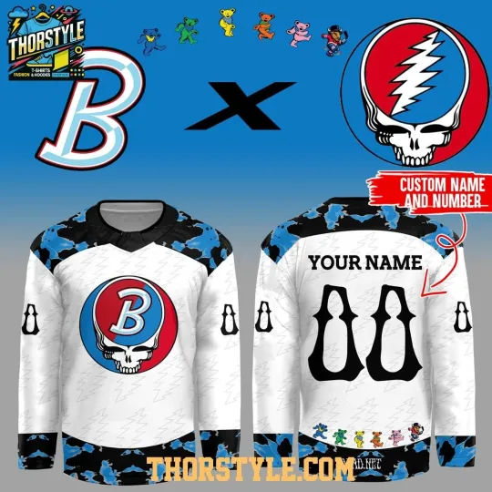 Discover Blooming*ton Bison x Grate*ful Dead Night 2026 Personalized Hockey Jersey