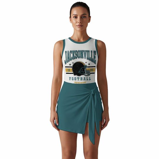 Discover Jacksonville Sleeveless Bodysuit Dress, Womens Swimsuit Dress, One Piece Swim Dress, Cute Summer Fit