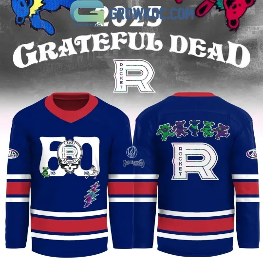 Discover La*val Rocket x Grateful *Dead 60 Years 2025 Hockey Jersey Size XS-5XL