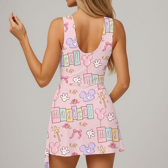 Discover Magical Mickey Coquette Bow Little Thing Tennis Dress Skirt, Magical Castle Dress, Disney Tennis Dress Skirt