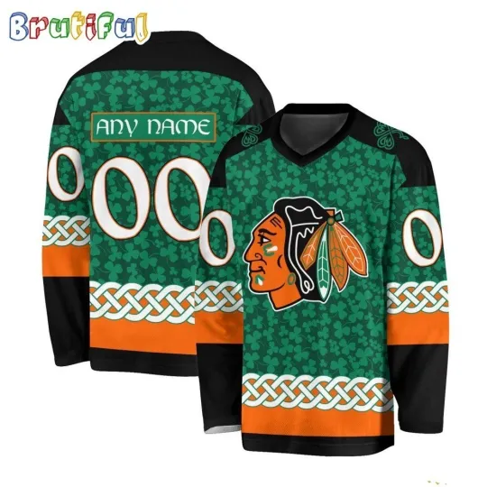 Discover Black*hawks Jersey Special St.Patricks Day Design Hockey Jersey