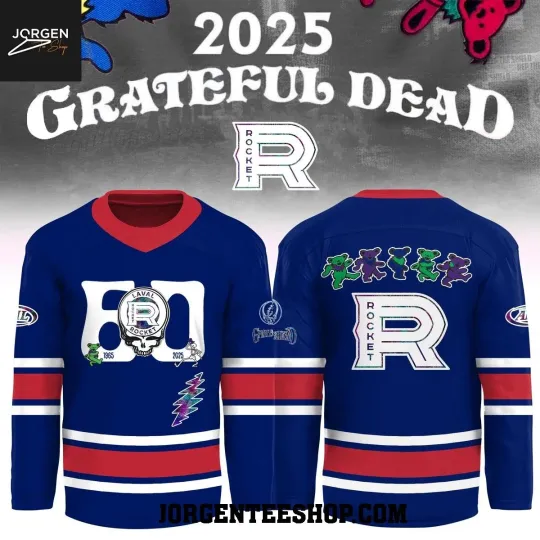 Discover Laval Rock*et Grate*ful Dead 60th Anniversary 2025 AHL Hockey Jersey Size XS-5XL