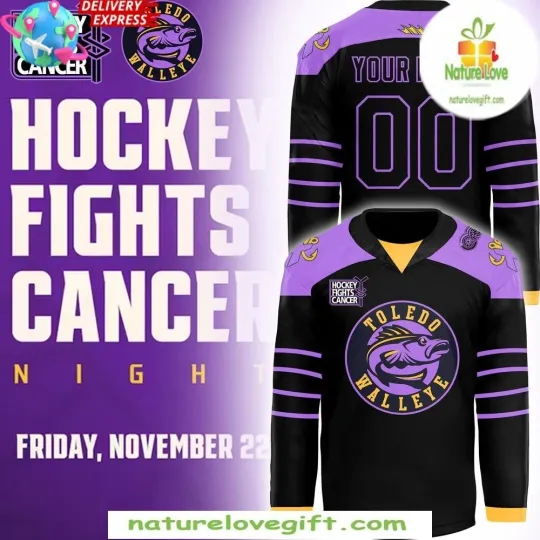 Discover Hockey Fight Cancer Toledo *Walleye 2025 Jersey Custom Size XS-5XL