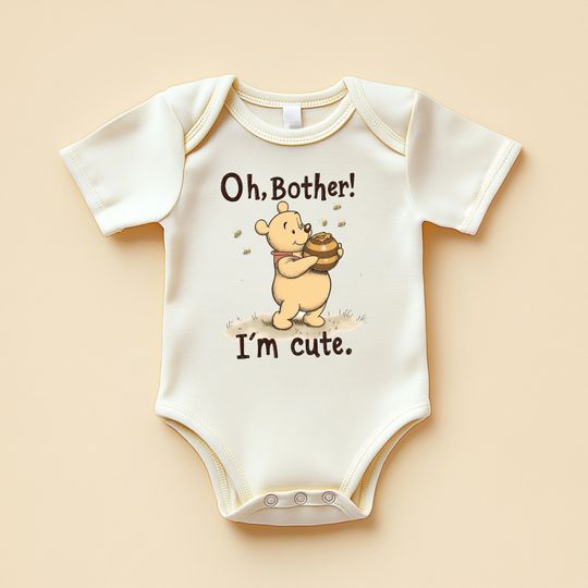Discover Winnie the Pooh Baby Bodysuit, "Oh Bother I'm" Onesie