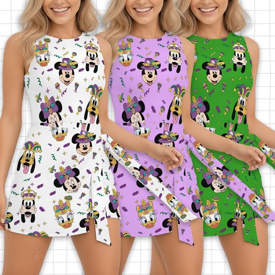 Discover Mardi Gras Skater Dress, Disney Mardi Gras Carnival Celebration Skater, Happy Mardi Gras Women Dress