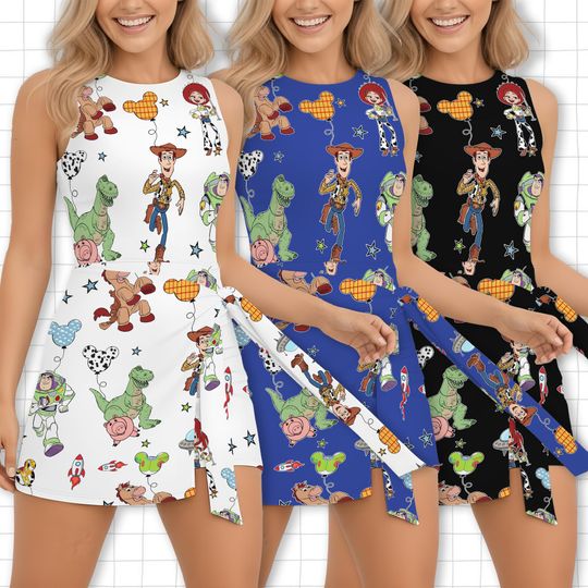 Discover Toy Story Balloon Signatures Tennis Dress Skirt, Toy Story, Disney Friends Dress, Disney Tennis Dress Skirt