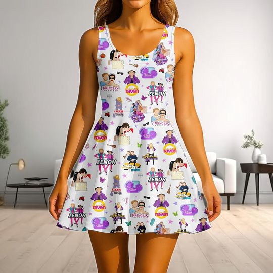 Discover Disney Channel Movies Skater Dress, Phineas and Ferb Lizzie McGuire High School Musical Dress, Walt Disney World Dress, Disney Trip Gif