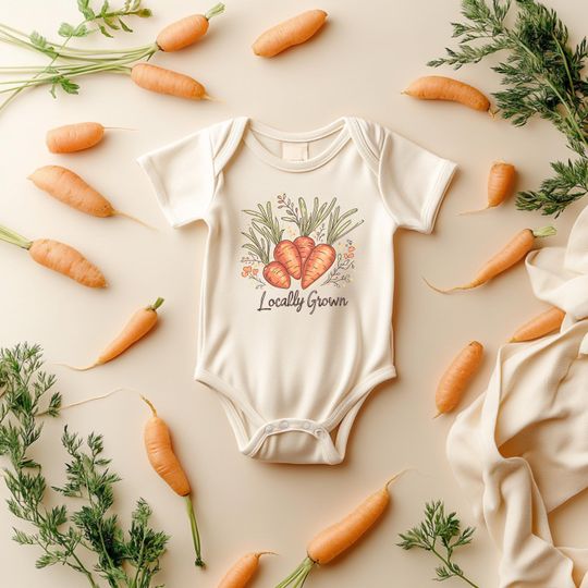 Discover Locally Grown Carrot Baby Bodysuit