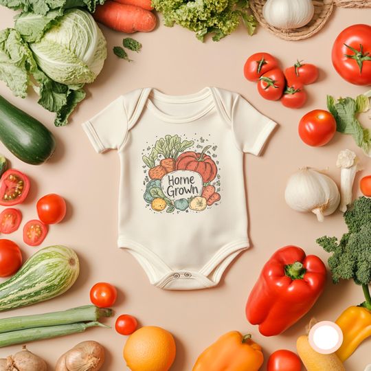 Discover Home Grown Vegetable, Baby Bodysuit, Newborn Gift