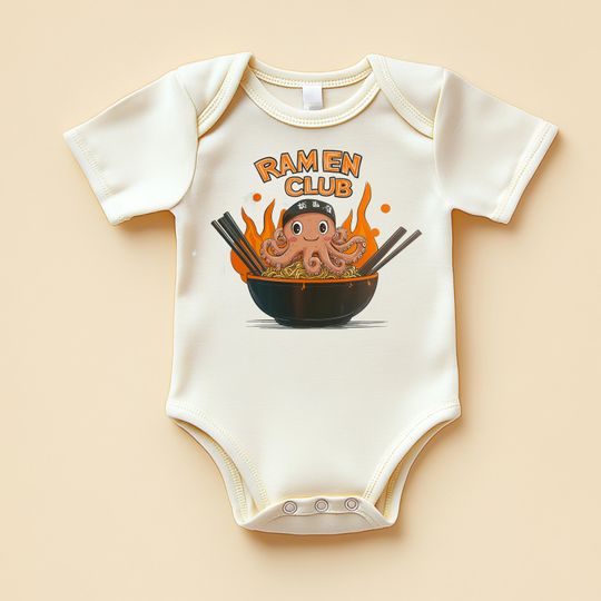 Discover Spicy Ramen Octopus Baby Bodysuit Newborn Gift