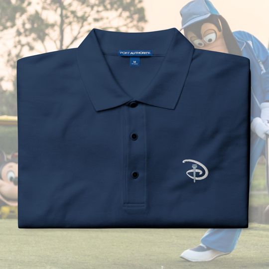 Disney Golf Polo Shirt with Embroidered Logo, Relaxed Fit, Minimalist Design