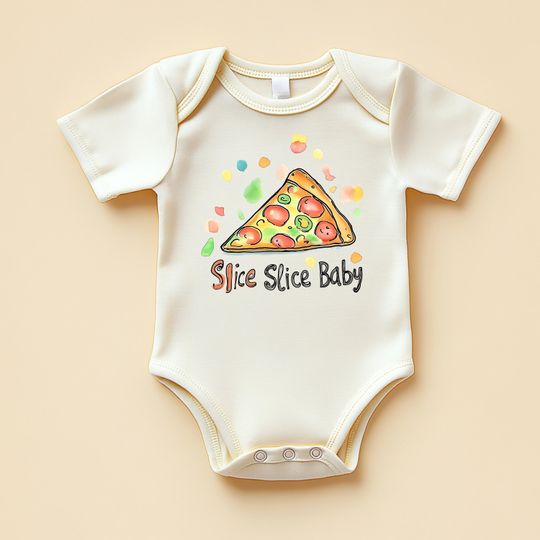 Discover Slice Slice Baby Bodysuit, Funny Pizza Outfit, Foodie Gift