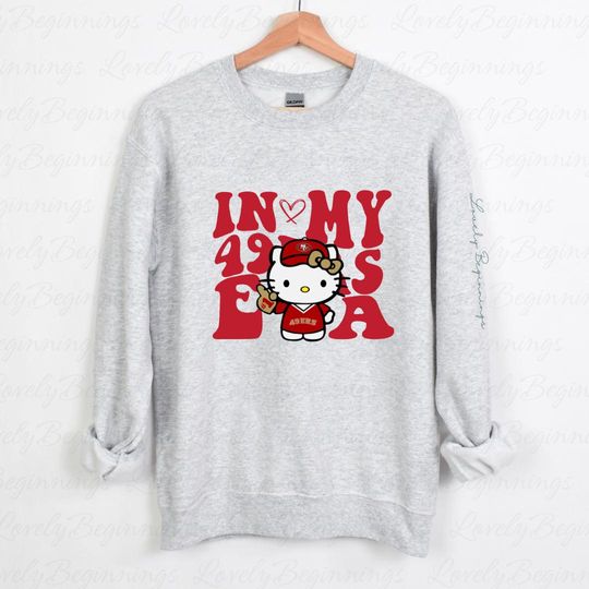 In My 49ers Era Kitty Sweatshirt, Kawaii Football Sports Gift