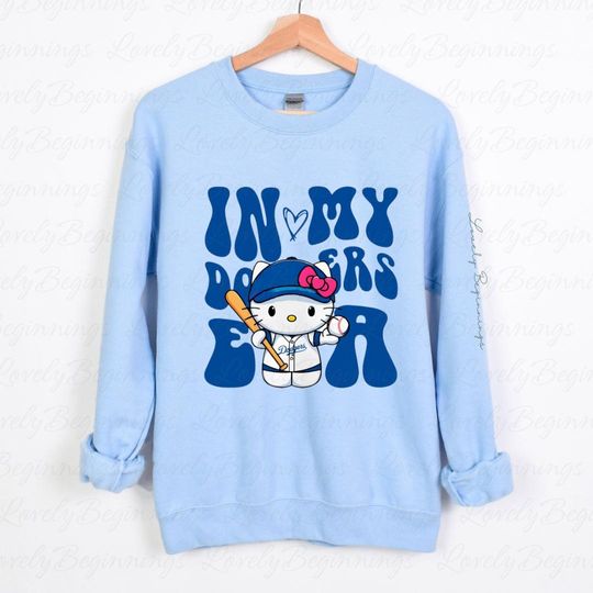 Discover In My Dodgers Era Kitty Sweatshirt, Kawaii Baseball, HK Gifts, Championship Clothing