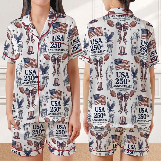 Discover USA 250th Anniversary Pajama Set: Semiquincentennial 1776-2026 Sleepwear