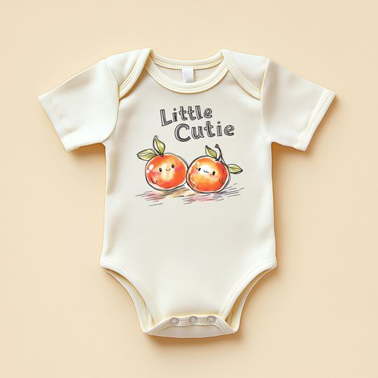 Discover Little Cutie Orange Onesie, Baby Outfit, Newborn Gift