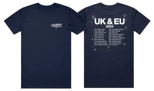 Discover Laufey Bewitched UK EU Navy Tour Tee Size S-5XL Reprint