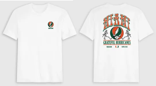Discover University of Miami and Grate*ful Dead Hurricanes Tee Unisex DTG Print