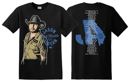 Discover Jason Aldean Full Throttle Tour Photo Tee Size S-5XL Reprint