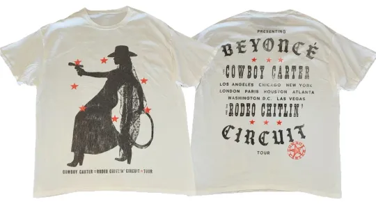 Discover Beyonce Most Wanted Tee White Cowboy Carter Tour 2025 Merch NEW Reprint