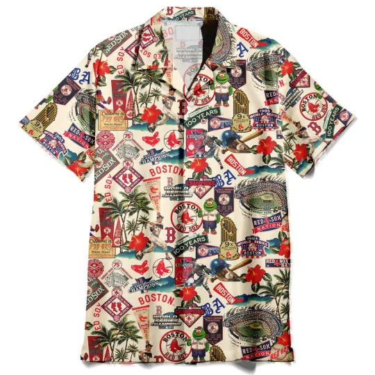 Boston Red Sox Legends Sunset Hawaiian Shirt Unisex
