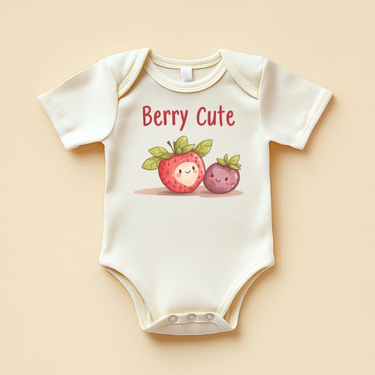 Discover So Berry Baby Bodysuit, Strawberry Pun Outfit